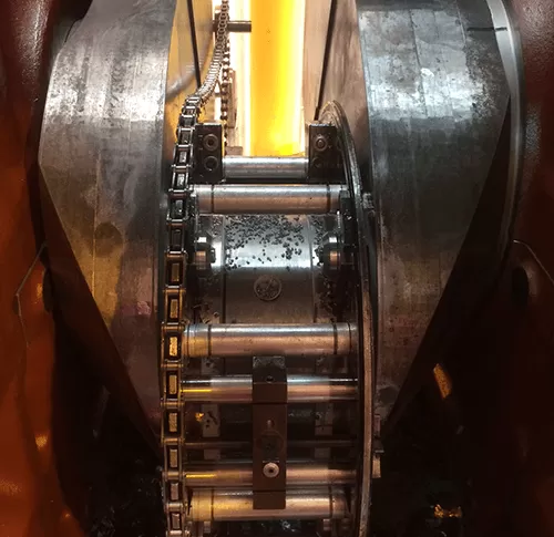 Technician performing crankshaft machining repair on-site